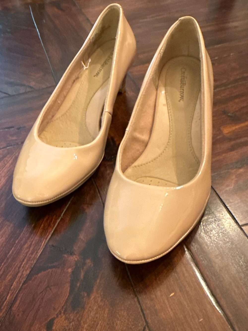 croft & barrow Nude Patent Round-Toe Mid Heels